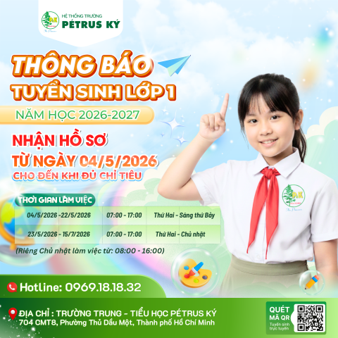 Trường Trung Tiểu - Học Pétrus Ký bắt đầu tiếp nhận hồ sơ tuyển sinh lớp 1 năm học 2026-2027